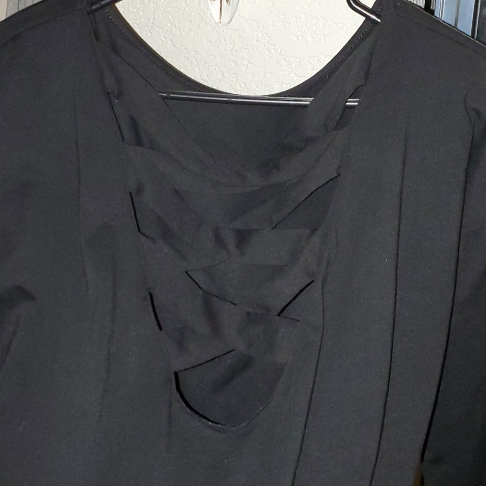 Long sleeve criss-cross open back